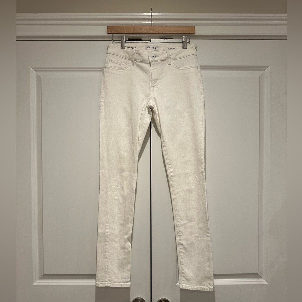 DL1961 Smart Denim Amanda white denim skinny jeans, size 27